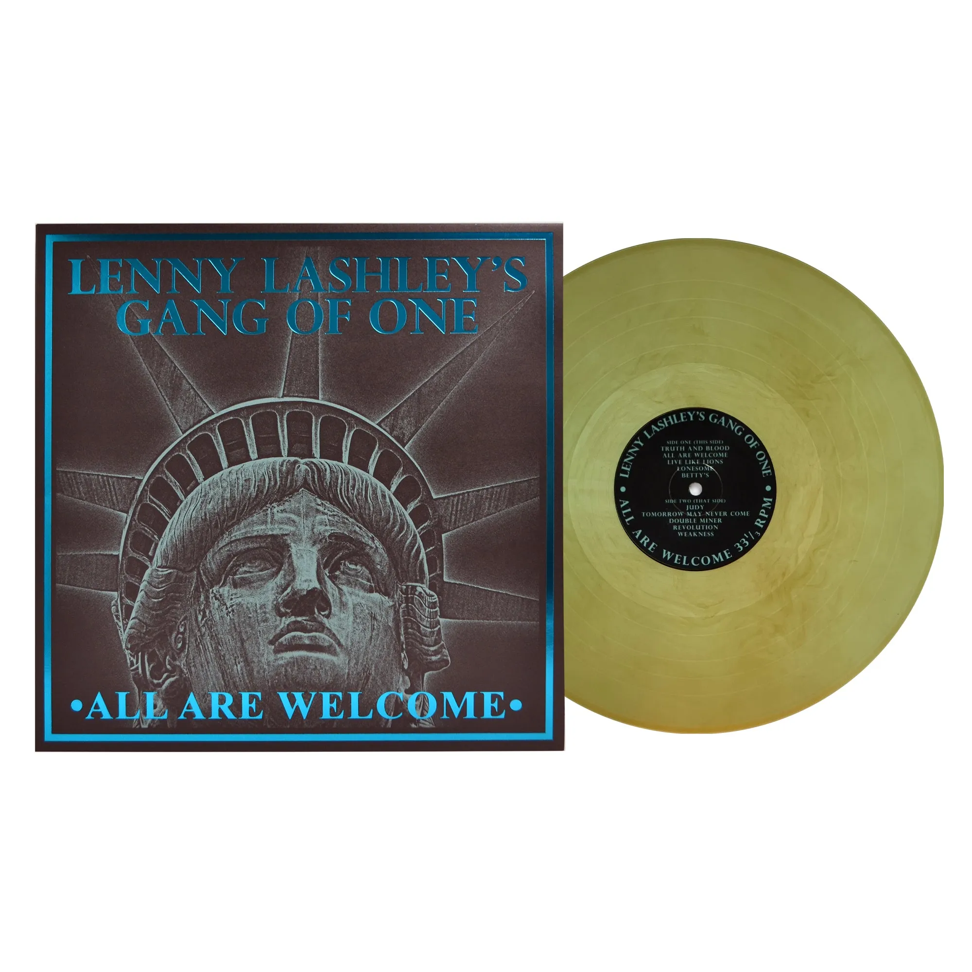 Lenny Lashley's Gang of One - All Are Welcome Cokebottle Green/Gold Galaxy Vinyl LP