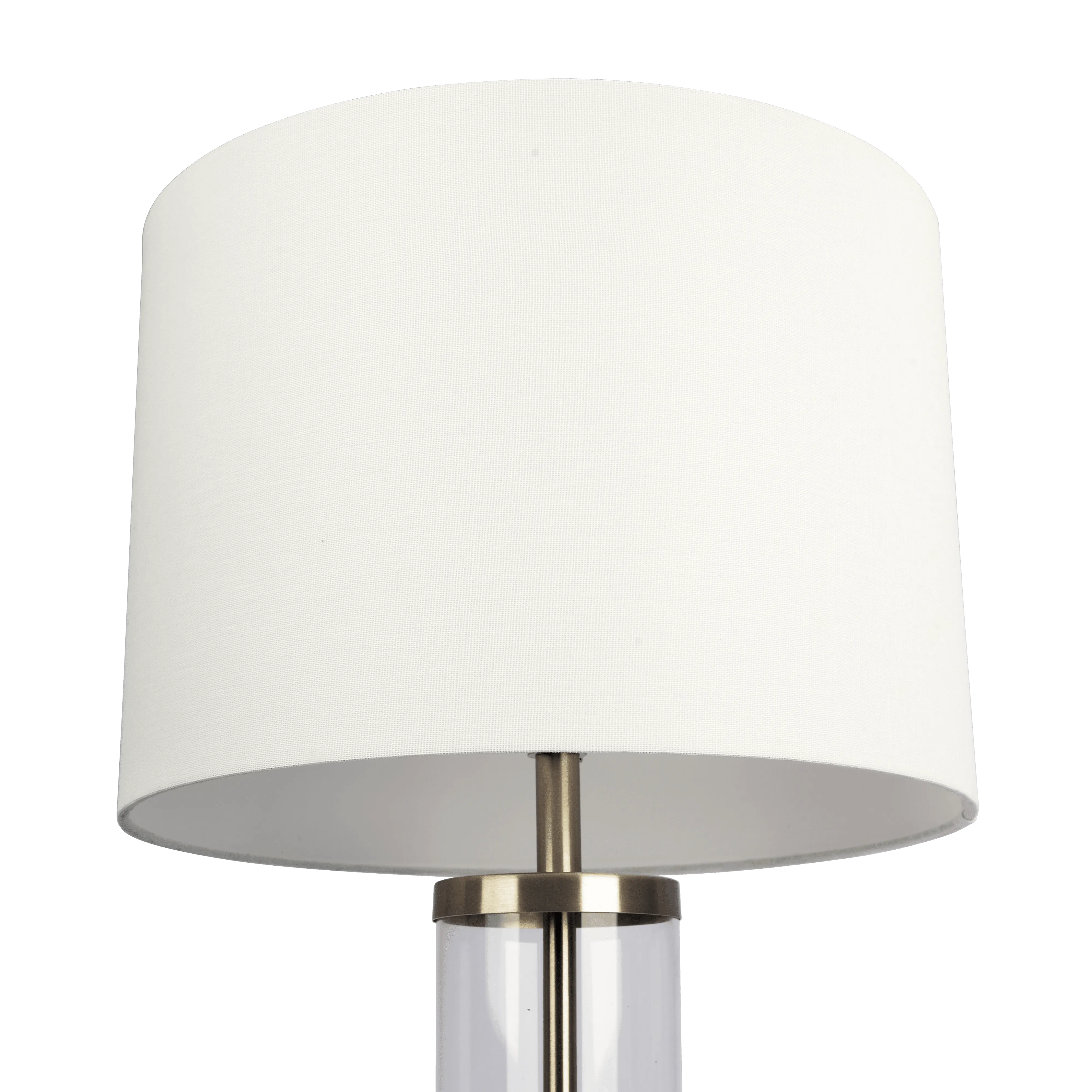 Luna Brushed Nickel Table Lamp with On/Off Switch Clear Glass Body  Metal Base