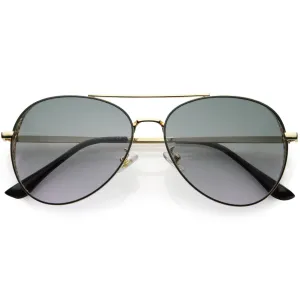 Luxe Laser Cut Metal Detail Side Cover Aviator Sunglasses D027