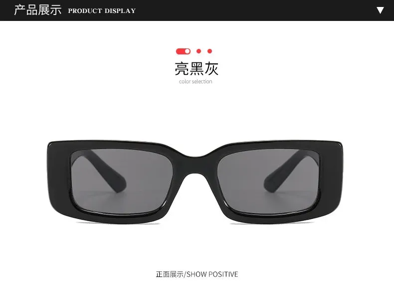 Luxury Vintage Rectangle Sunglasses Men Women