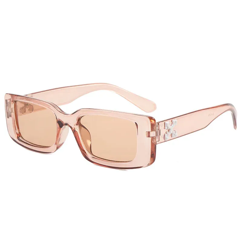 Luxury Vintage Rectangle Sunglasses Men Women