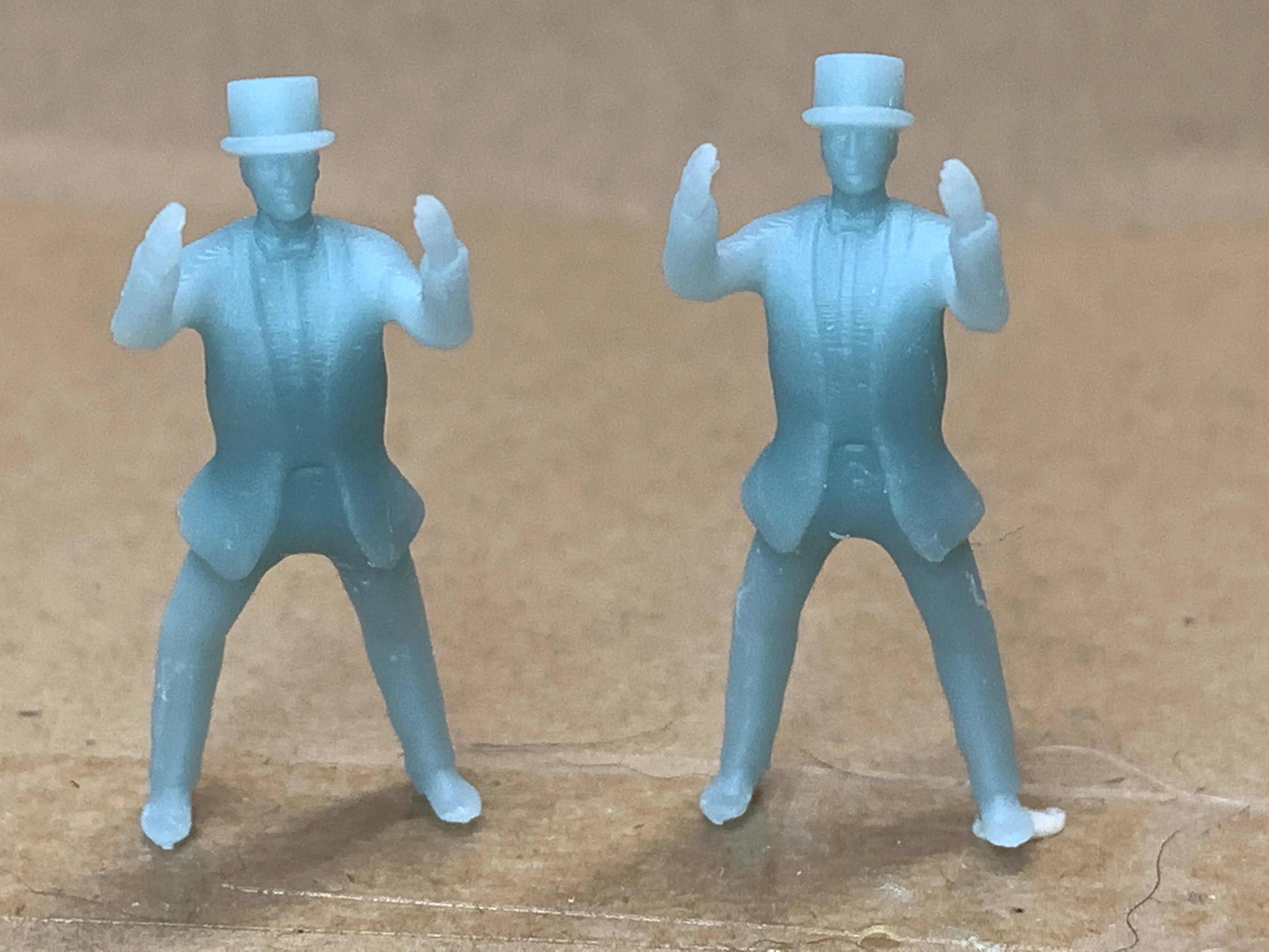 Man Standing Hands Air Suit Top Hat