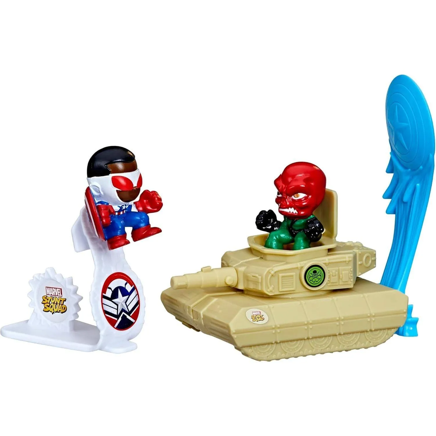 Marvel Stunt Squad Captain America vs. Red Skull Playset, 1.5-Inch Super Hero Action Figures, Toys for Kids Ages 4 and Up