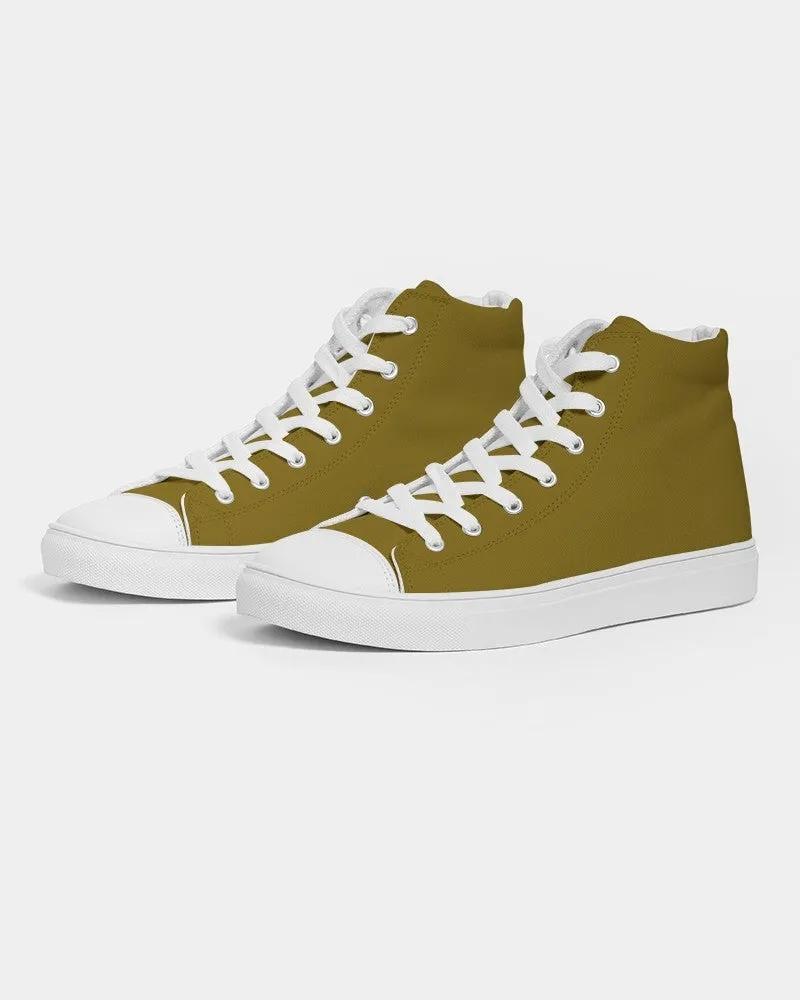 Medium Dark Orange Yellow Women's High-top Canvas Sneakers | Women's | Medium Dark Pure Orange Yellow | C0M25Y100K60