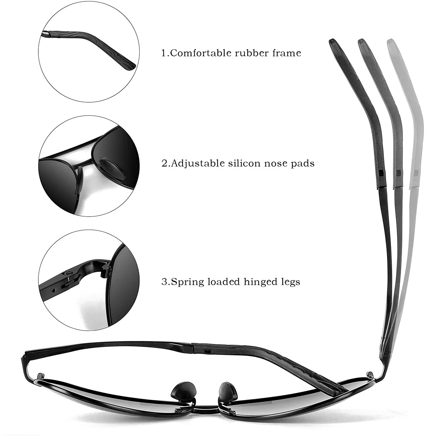 Men's Aviator Sunglasses - Polarized - UV Protection & Lightweight