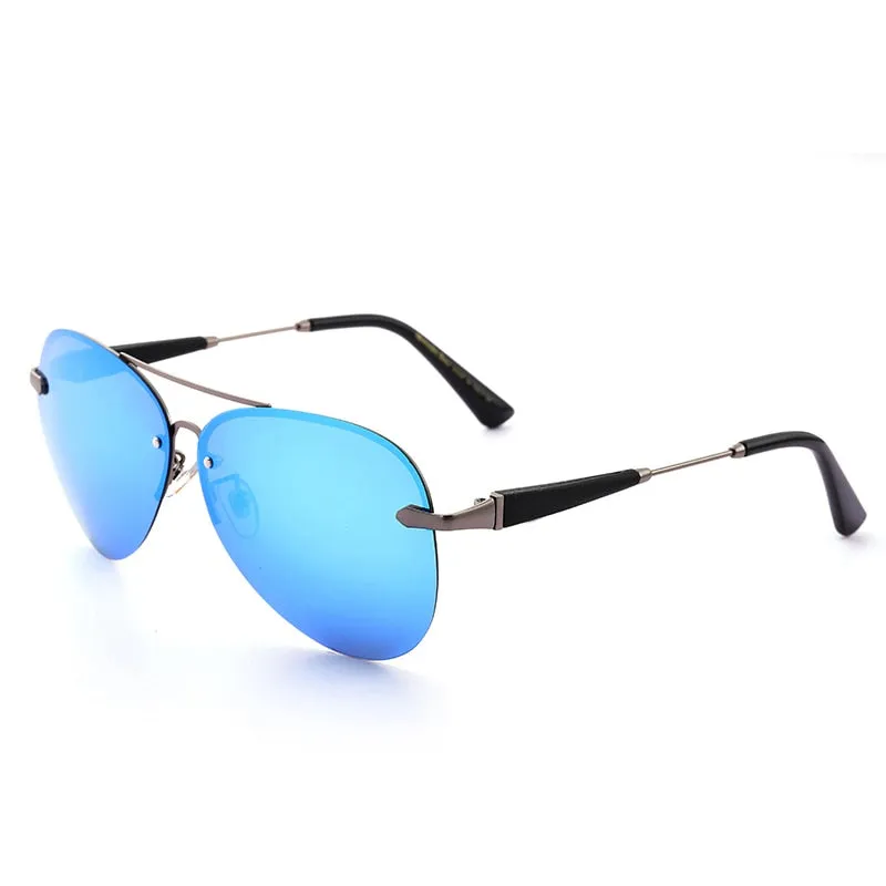 Men's Polarized Rimless Aviator Pilot Sunglasses