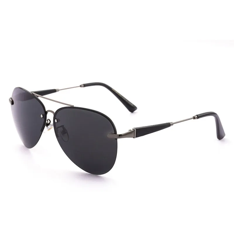 Men's Polarized Rimless Aviator Pilot Sunglasses