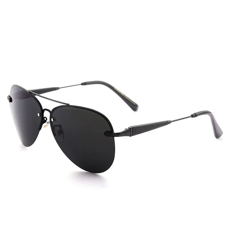 Men's Polarized Rimless Aviator Pilot Sunglasses