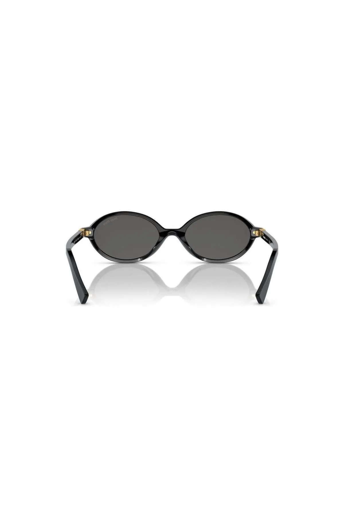 Miu Miu Oval Framed Sunglasses - Black/ Dark Grey