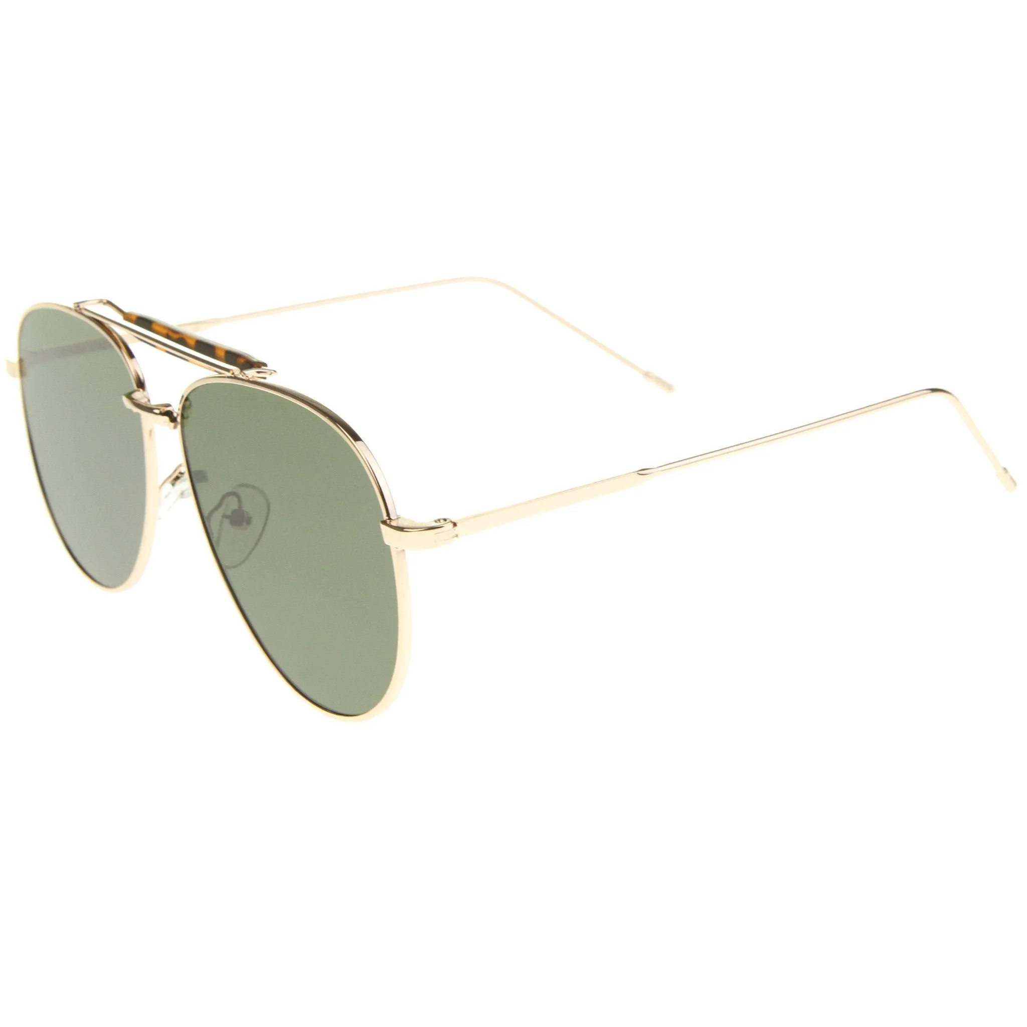 Modern Fashion Top Bar Flat Lens Aviator Sunglasses A212