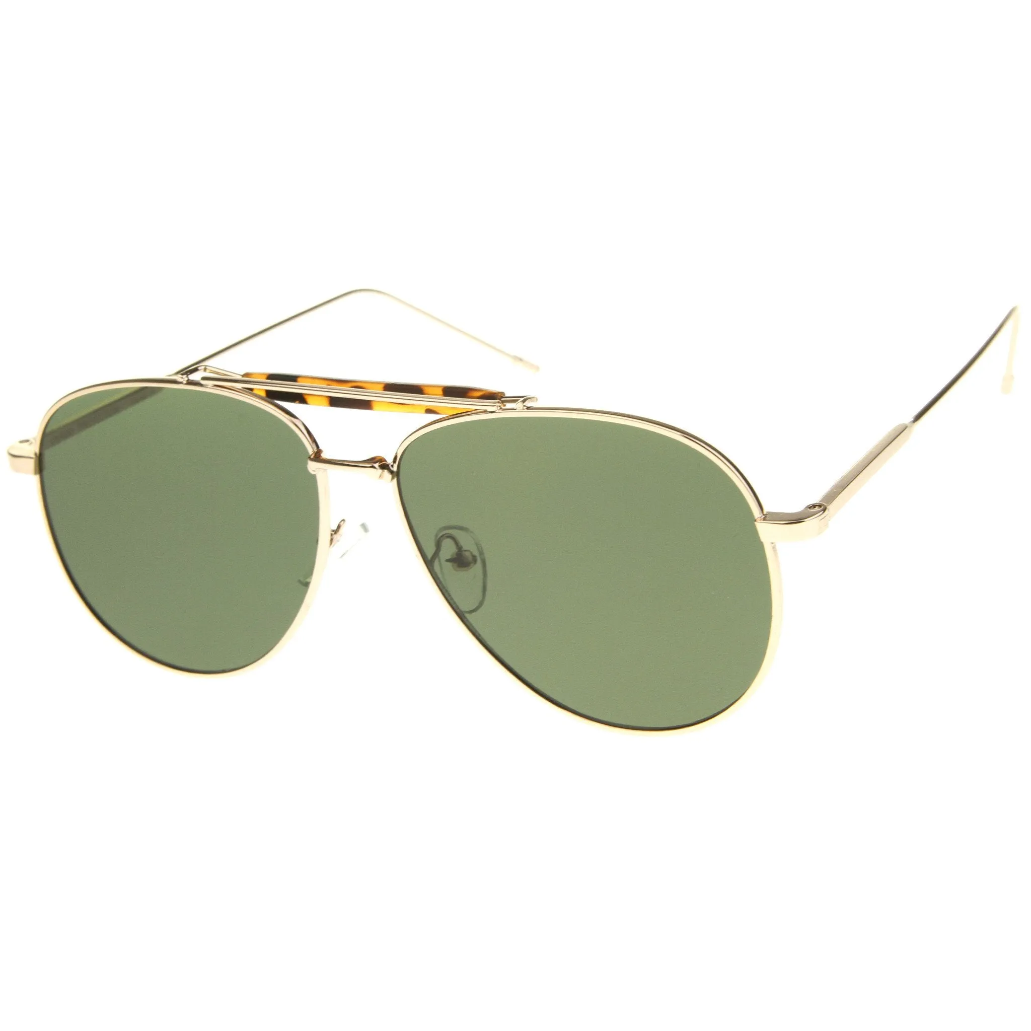 Modern Fashion Top Bar Flat Lens Aviator Sunglasses A212