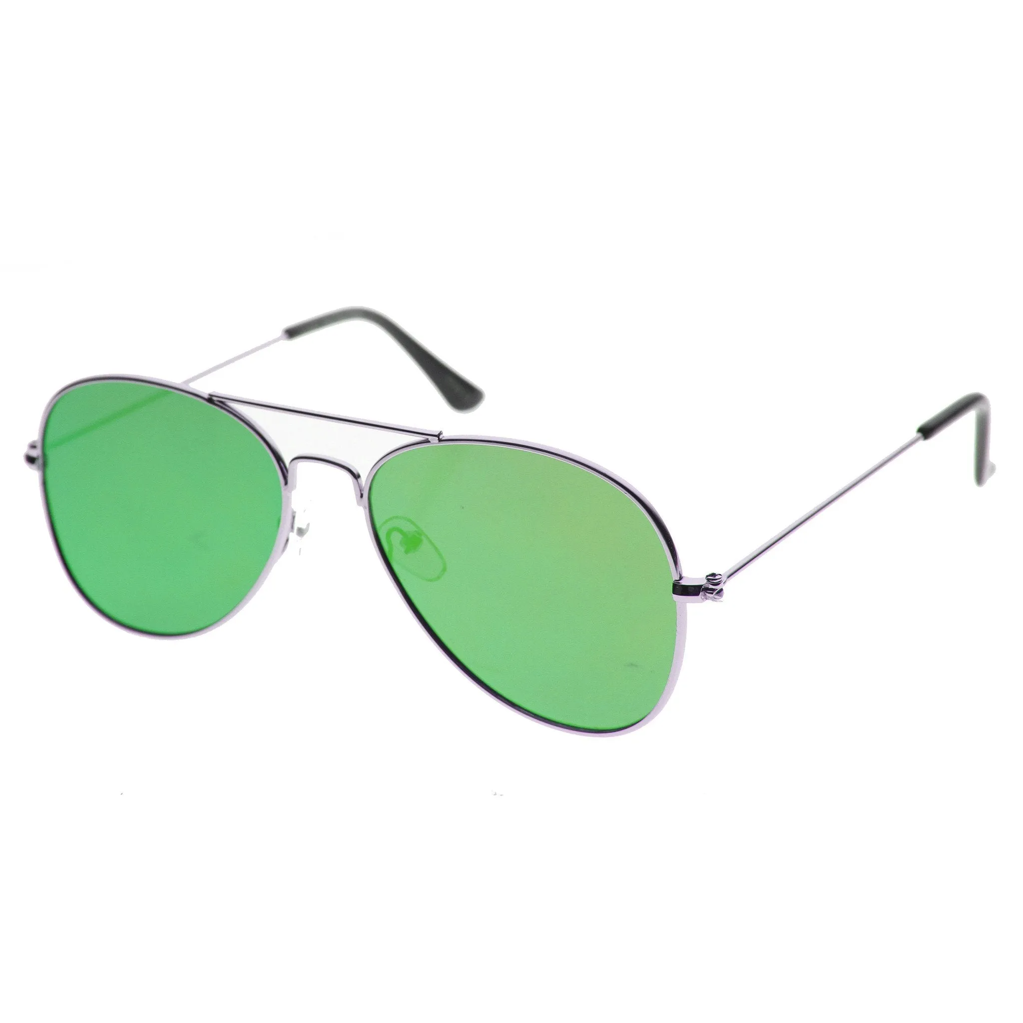 Modern Flat Lens Wire Metal Aviator Sunglasses A174