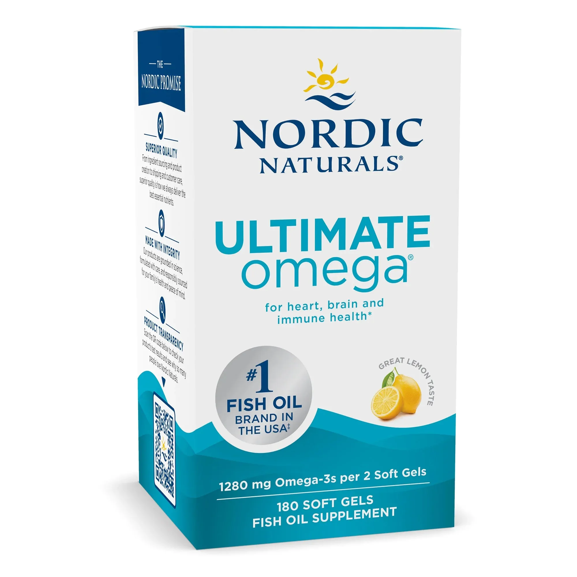 Nordic Naturals Ultimate Omega 1280 mg - Lemon, 180 sgls.