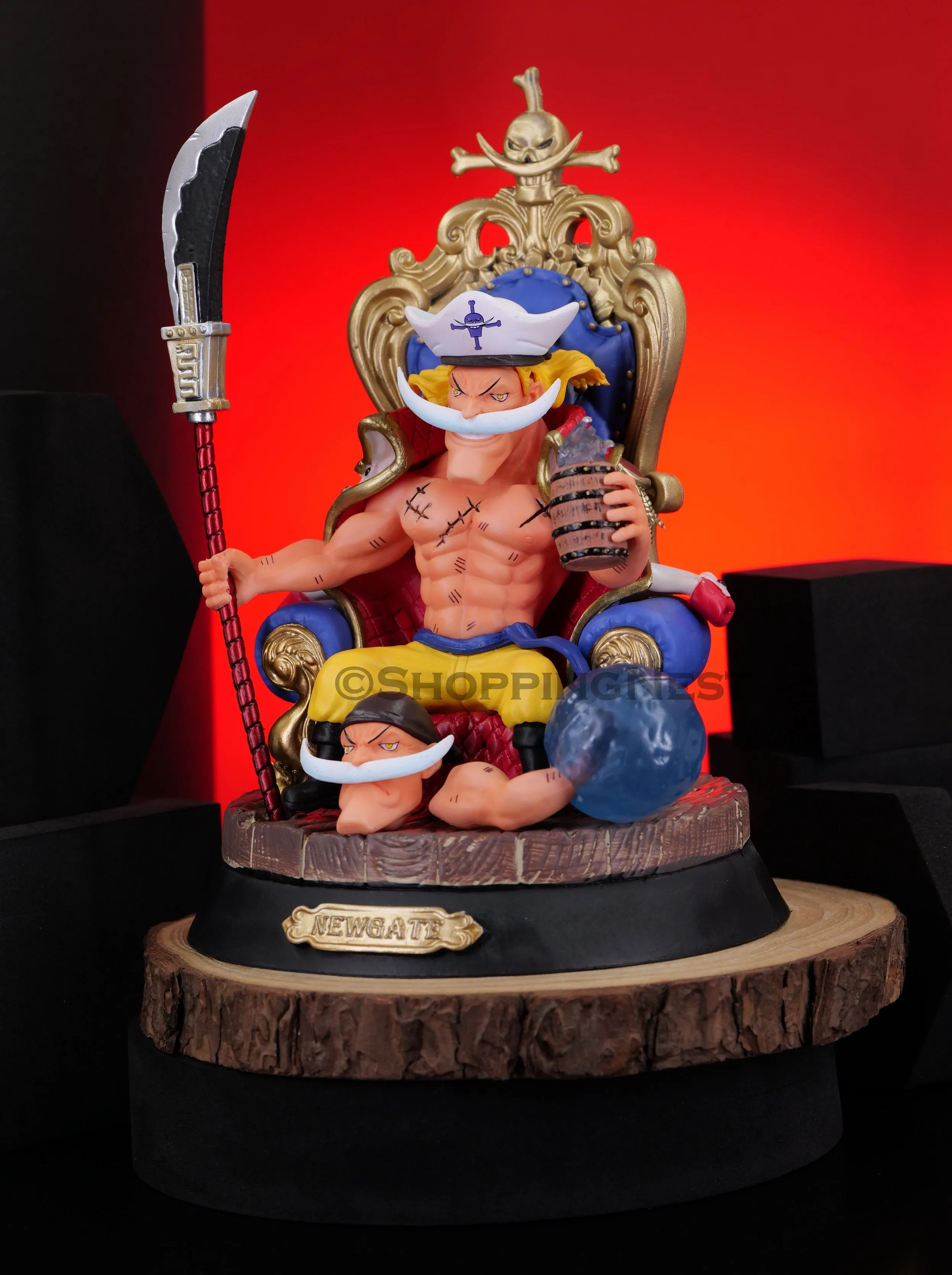 One Piece Chair Four Emperors Edward Newgate White Beard Action Figure |23 Cms |