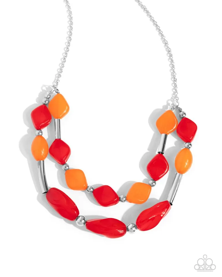 Paparazzi Necklace ~ Malibu Moment - Red