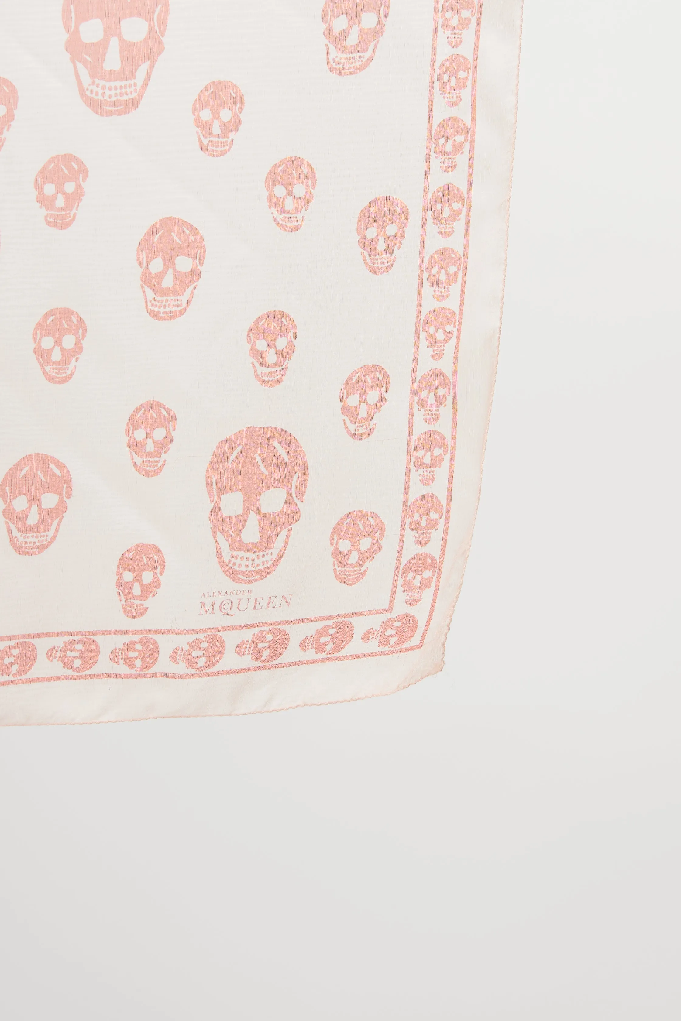 Pink & Red Silk Skull Scarf