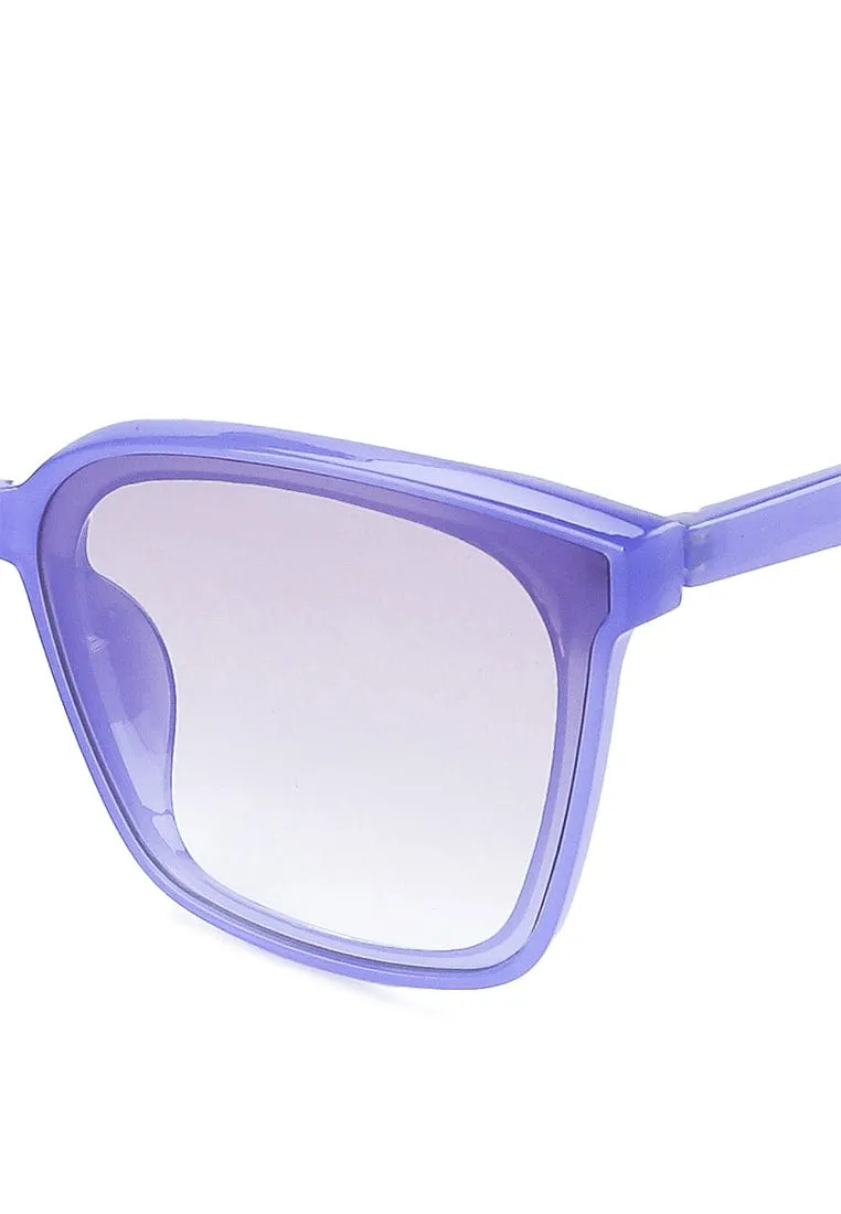 Plastic Frame Candy Square Sunglasses - Clear Purple