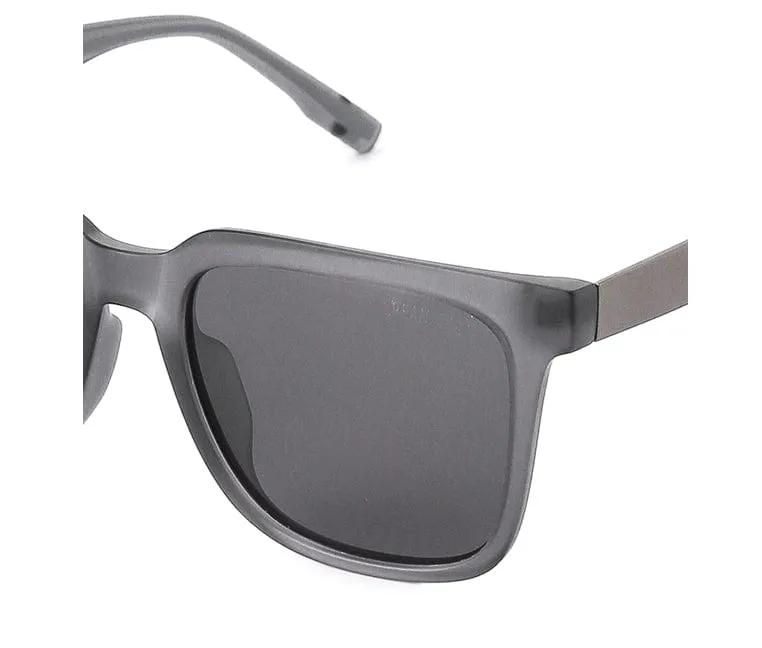 Polarized Plastic Frame Eco Square Sunglasses - Black Grey