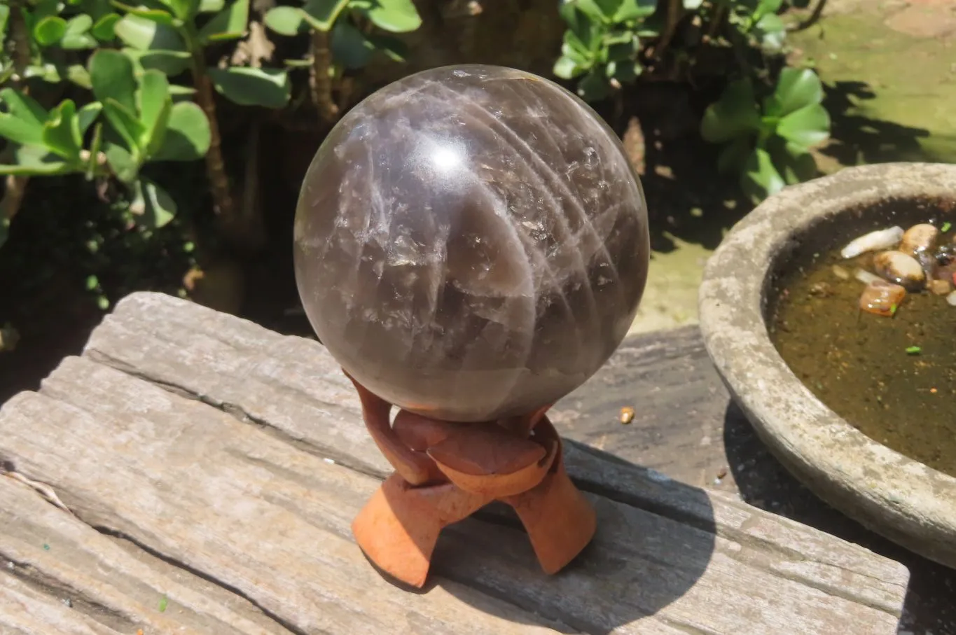 Polished Smokey Quartz Sphere x 1 From Madagascar