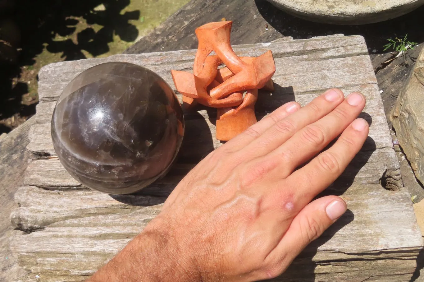 Polished Smokey Quartz Sphere x 1 From Madagascar