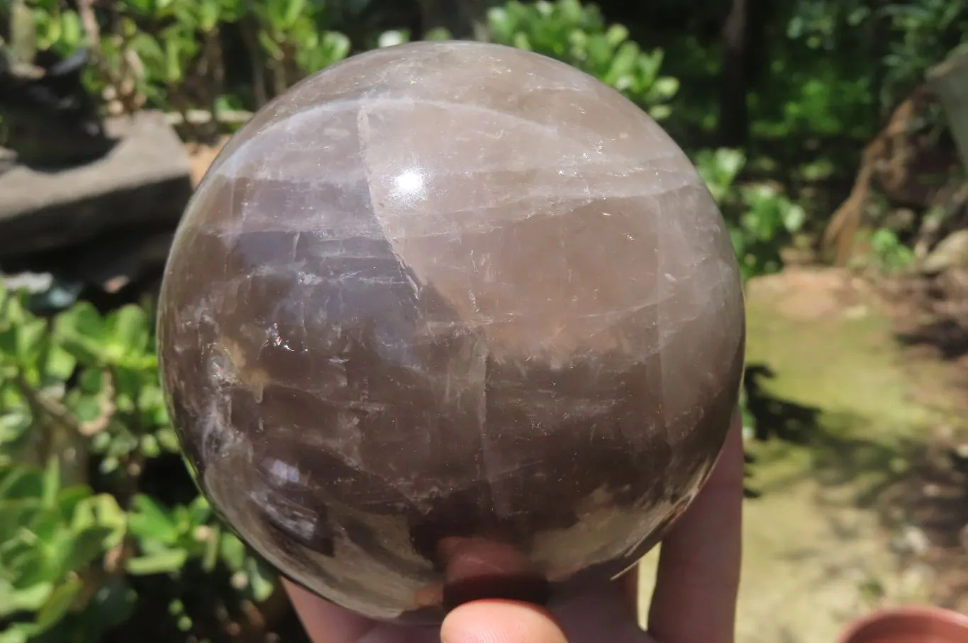 Polished Smokey Quartz Sphere x 1 From Madagascar