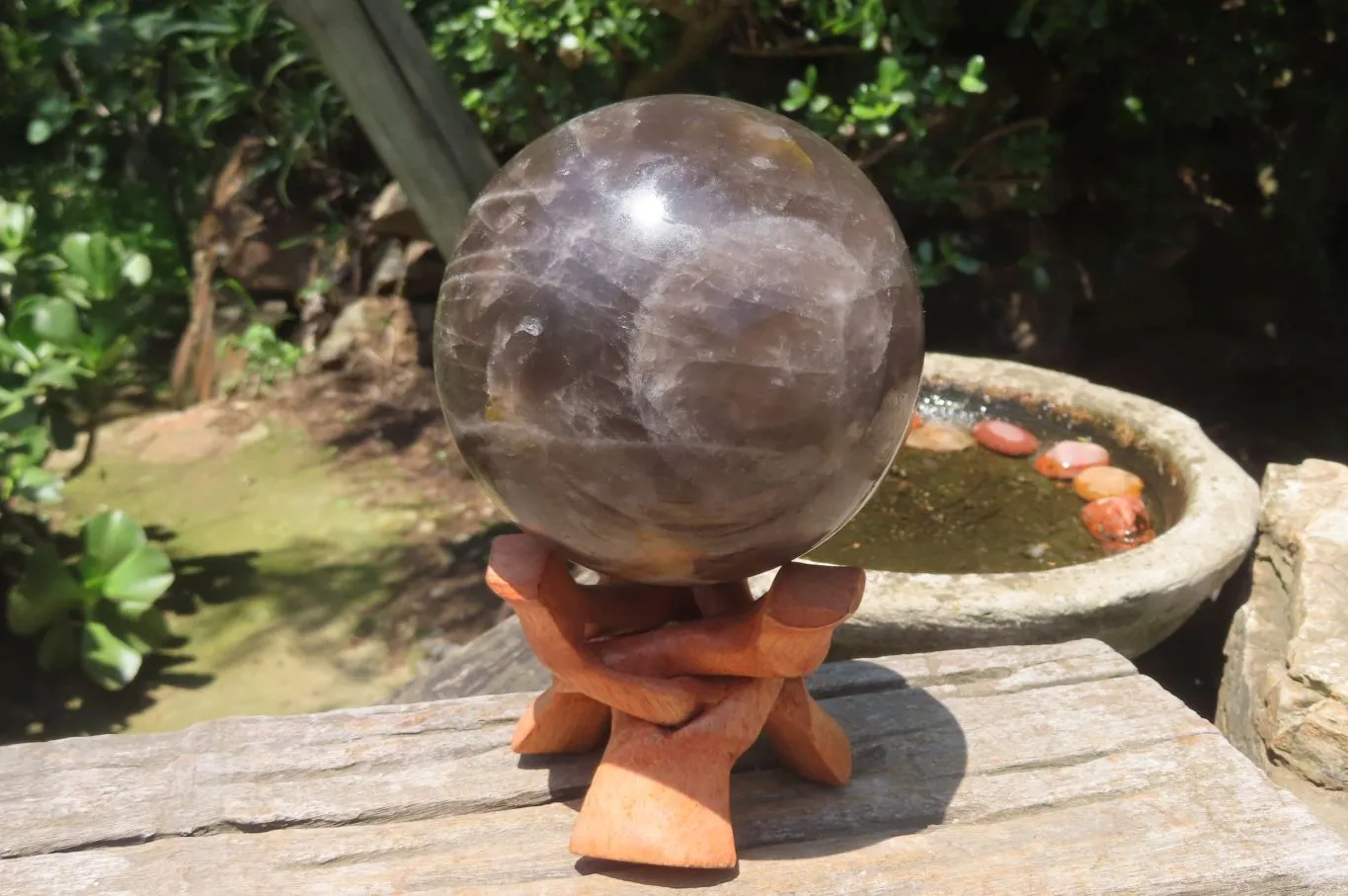 Polished Smokey Quartz Sphere x 1 From Madagascar