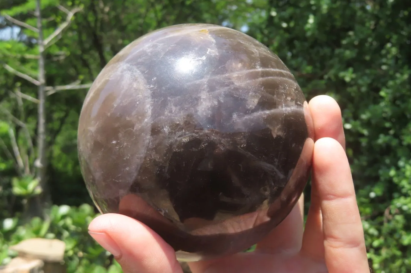 Polished Smokey Quartz Sphere x 1 From Madagascar