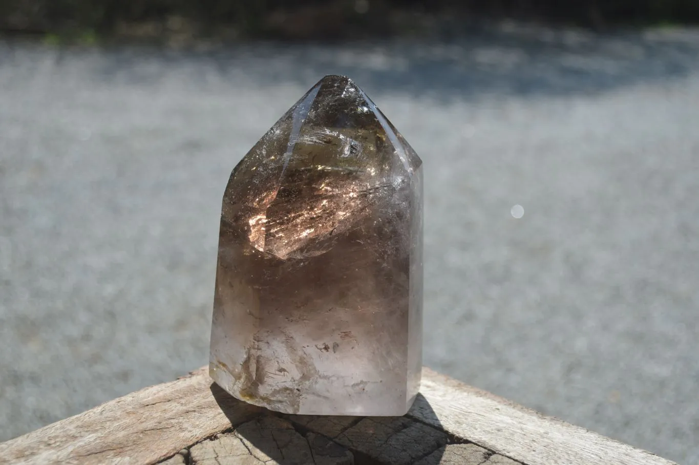 Polished Smokey Window Quartz Crystal x 1 From Madagascar