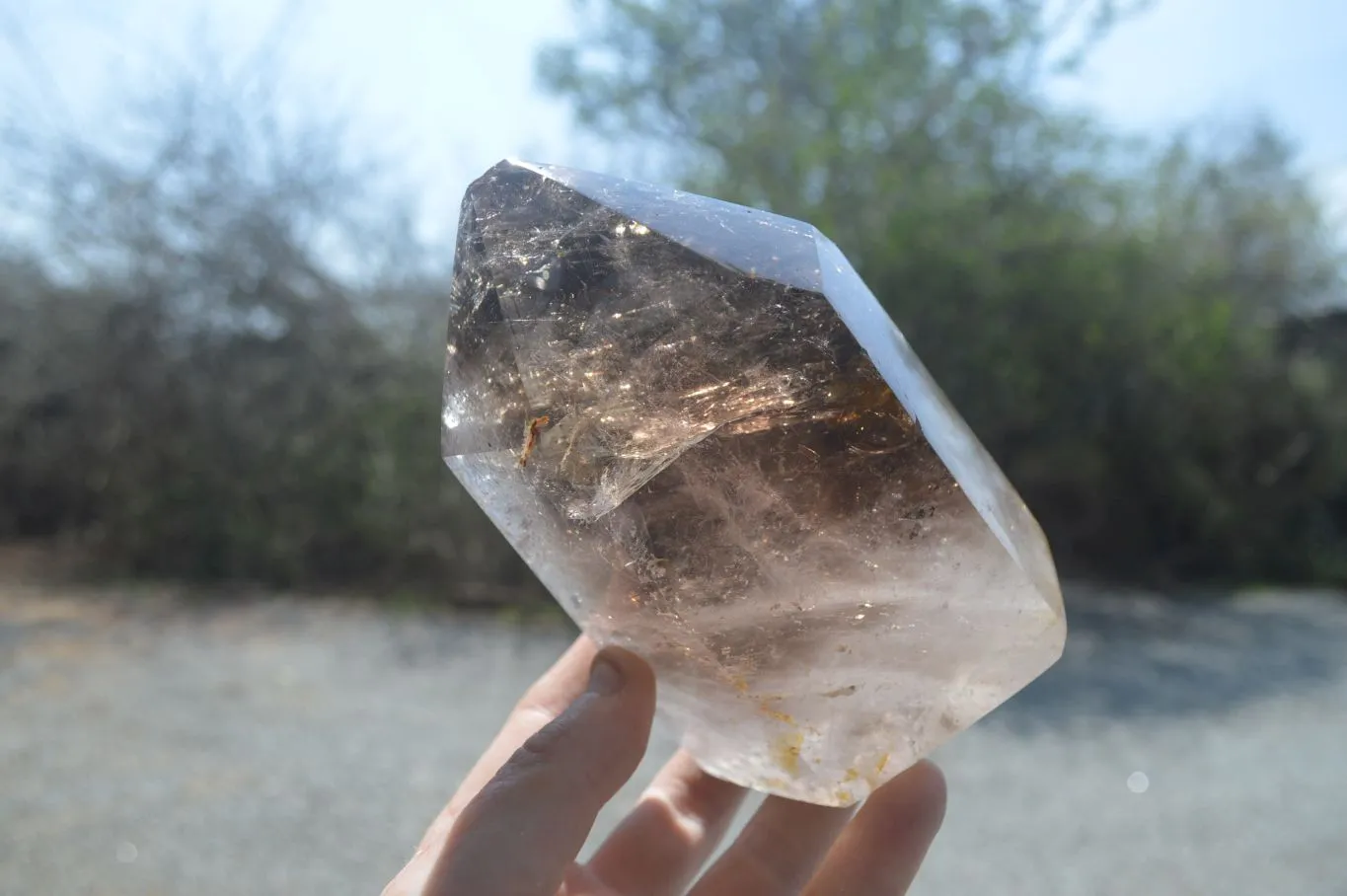 Polished Smokey Window Quartz Crystal x 1 From Madagascar