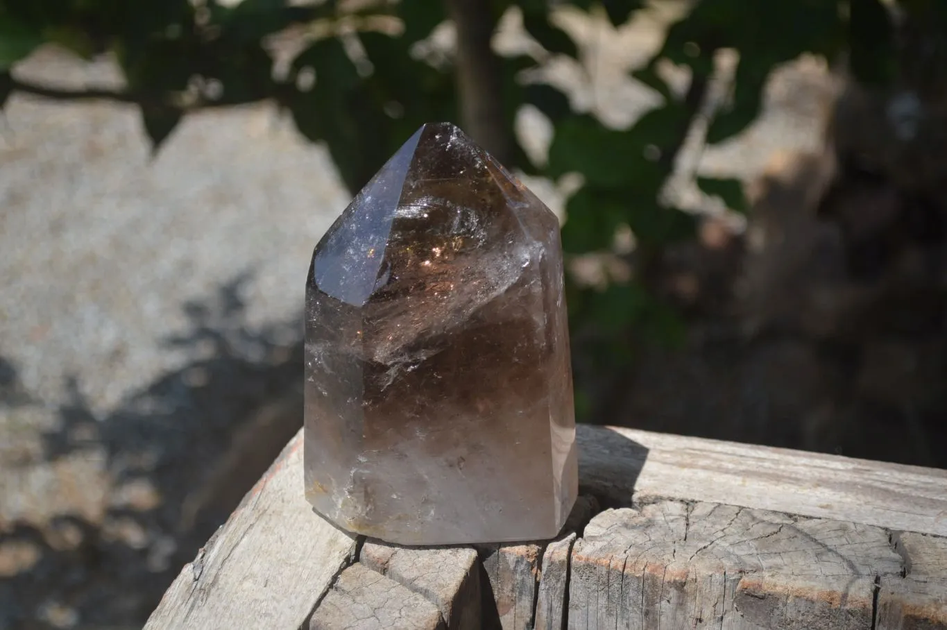 Polished Smokey Window Quartz Crystal x 1 From Madagascar