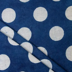 Polka Dots Printed Indigo Fabric