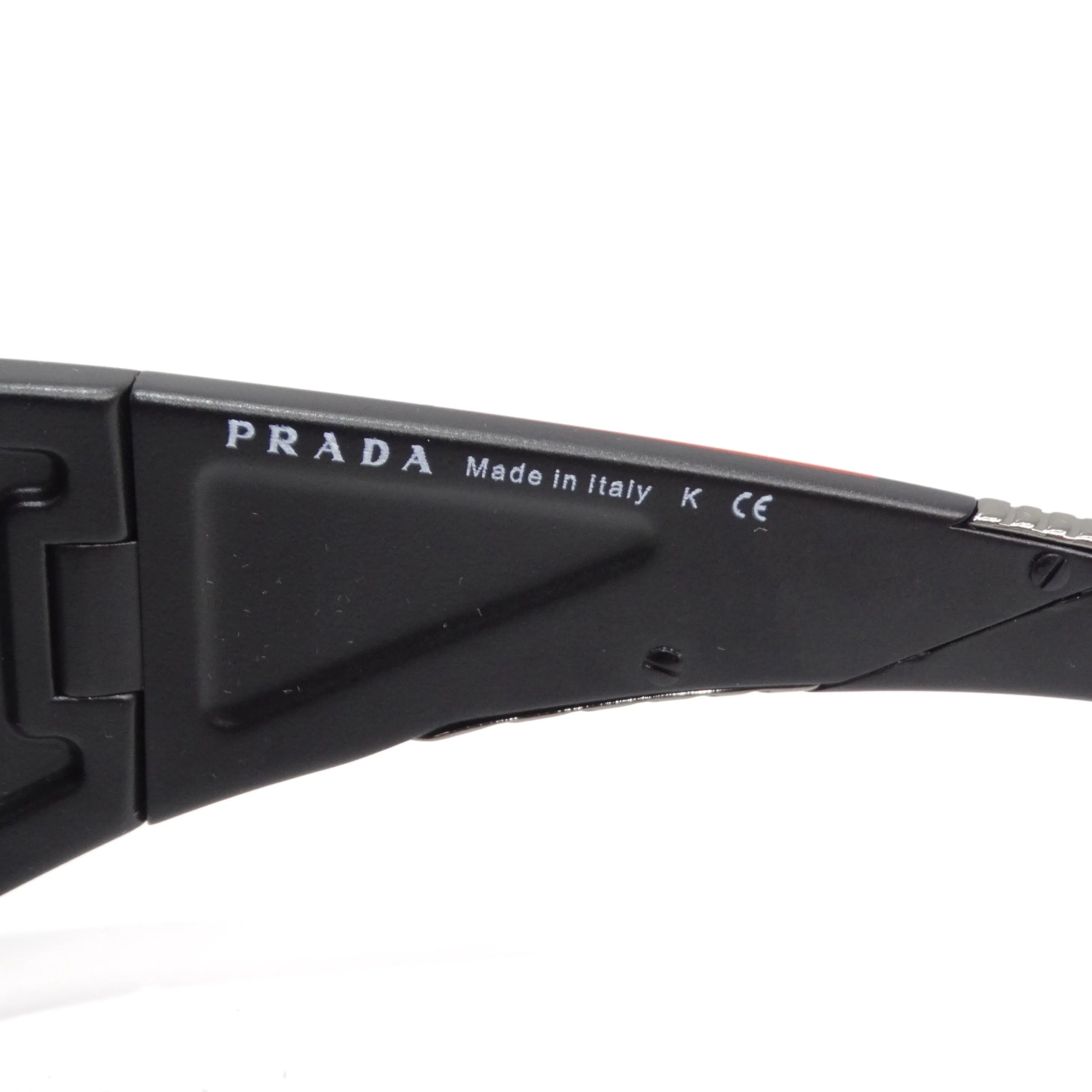 Prada 1990s Matte Black Shield Sunglasses