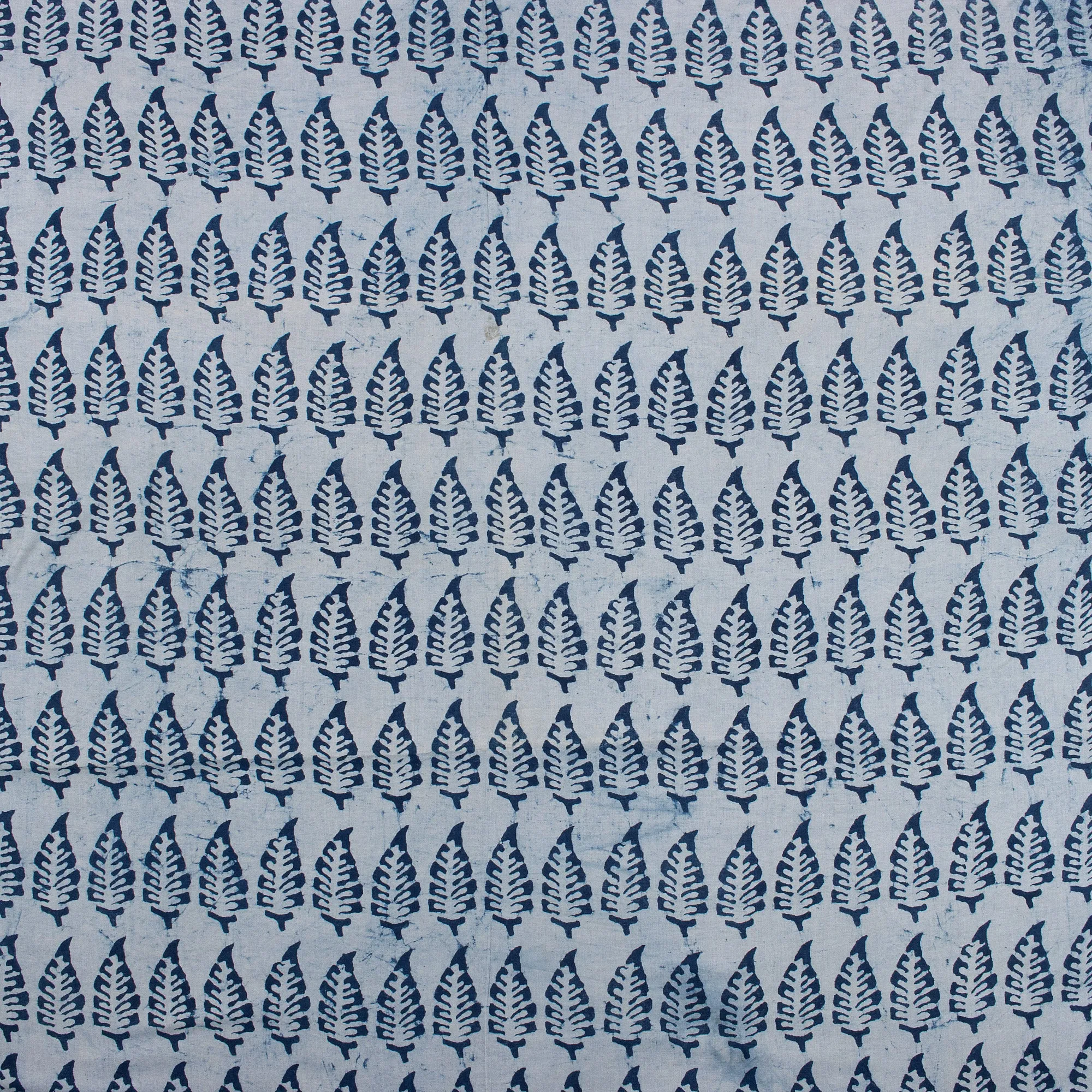 Premium Indigo Leaf Block Print Pure Cotton Fabric