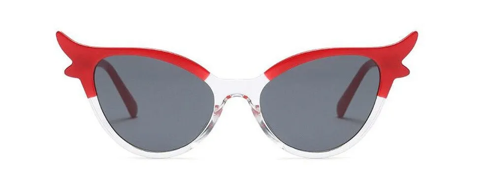 Red/Clear Cat Eye Retro Sunglasses