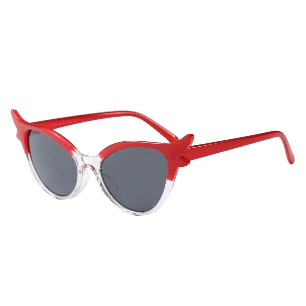 Red/Clear Cat Eye Retro Sunglasses