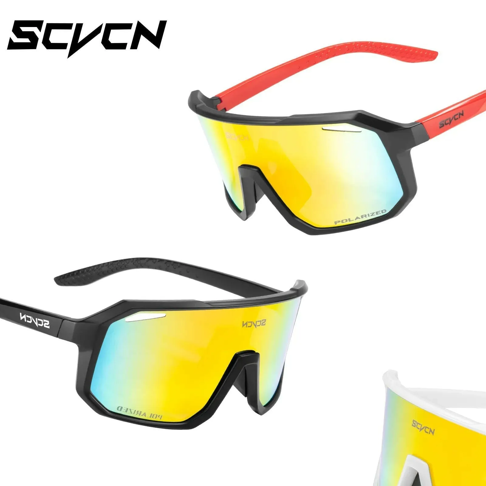 SCVCN Men Sunglasses Polarized Cycling Glasses Sun Glasses for Driving Fishing MTB Goggles Woman Bike Bicycle Cycle Eyewear