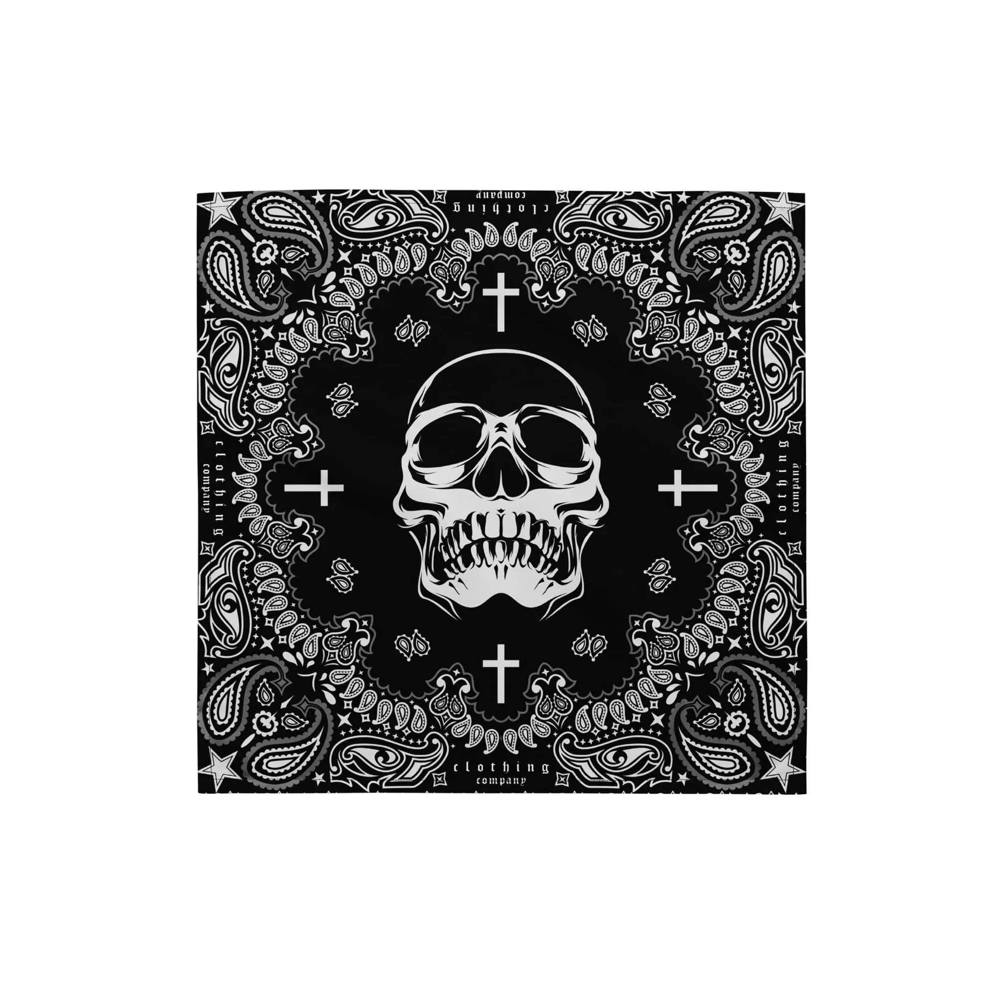 Skull and Cross Paisley Pattern  Designer Bandana NeckScarf