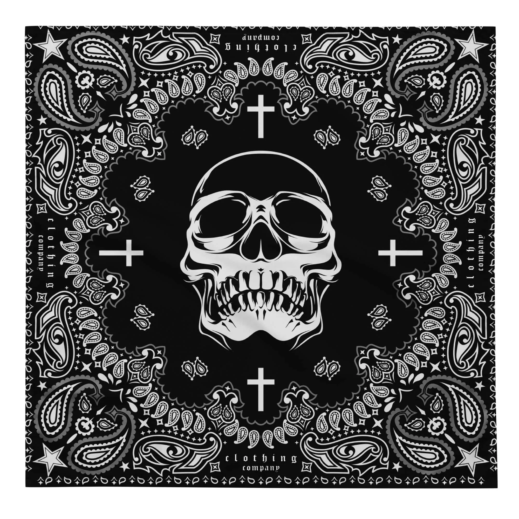 Skull and Cross Paisley Pattern  Designer Bandana NeckScarf