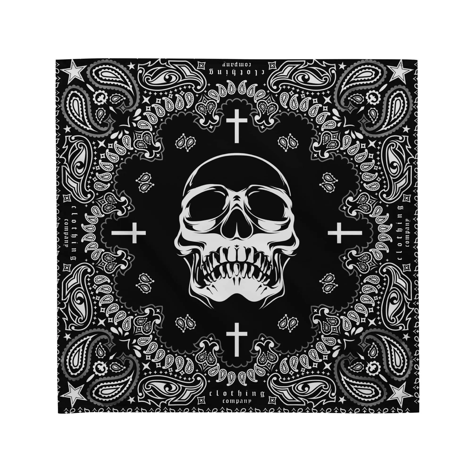 Skull and Cross Paisley Pattern  Designer Bandana NeckScarf