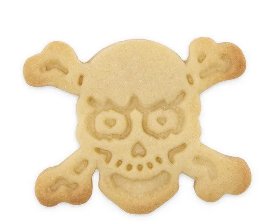 Skull and Crossbone Cookie Cutter Stamper with Ejector