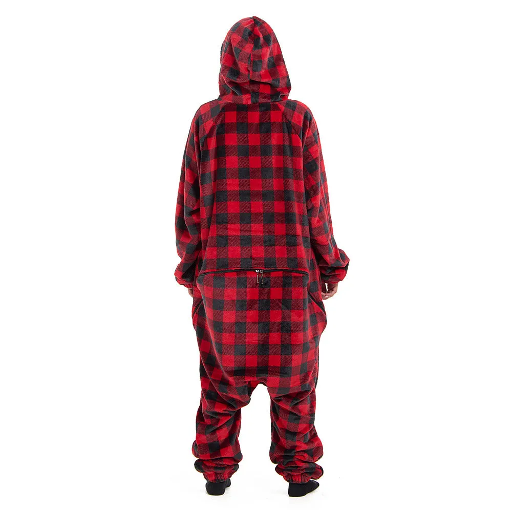 Snuggs Blanket Onesie Red Checkered