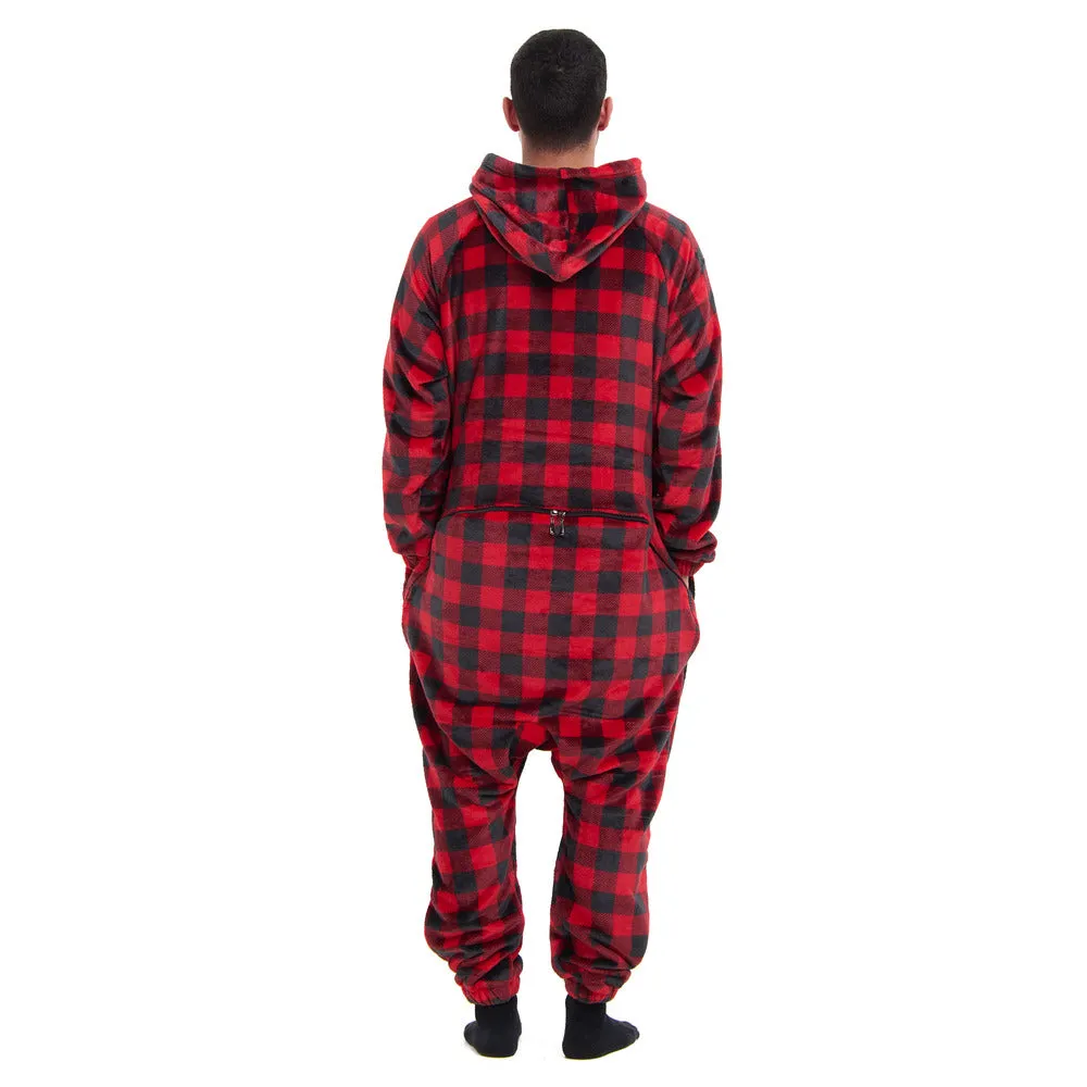 Snuggs Blanket Onesie Red Checkered