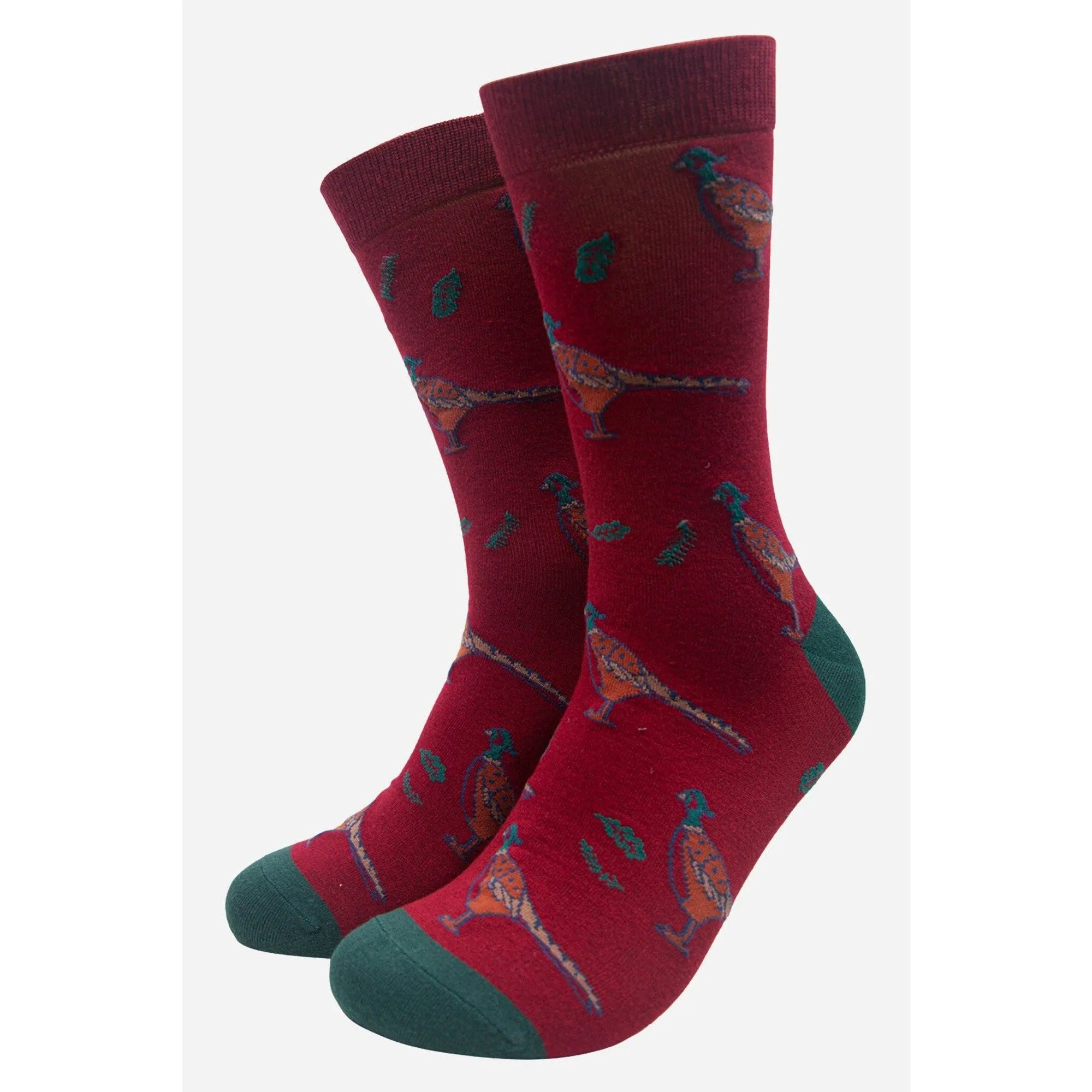 Sock Talk Red Pheasant Bamboo Socks