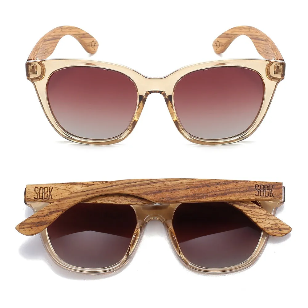 SOEK Lila Grace Champagne Polarised Lens Walnut Arms