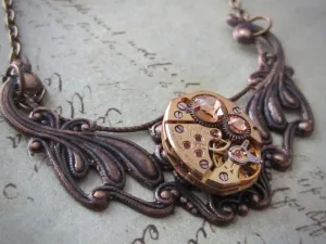 Steampunk Pendant - Time Lock - Steampunk Necklace- Repurposed art