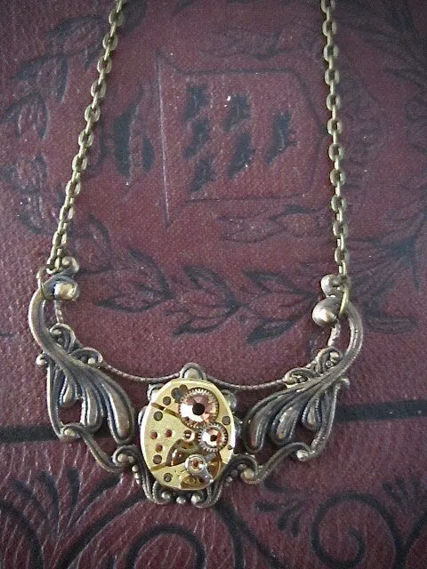 Steampunk Pendant - Time Lock - Steampunk Necklace- Repurposed art