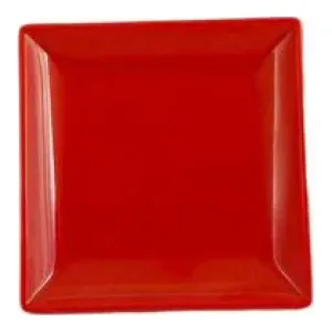 Thunder Group 29004PR Classic Pure Red 4-1/2" x 4-1/2" Melamine Square Plate, Pack of 12