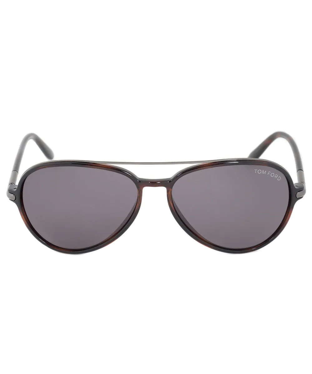 Tom Ford Ramone Men?s Aviator Sunglasses FT0149 54A 58 | Black Havana and Rhodium Frame | Dark Grey Lens