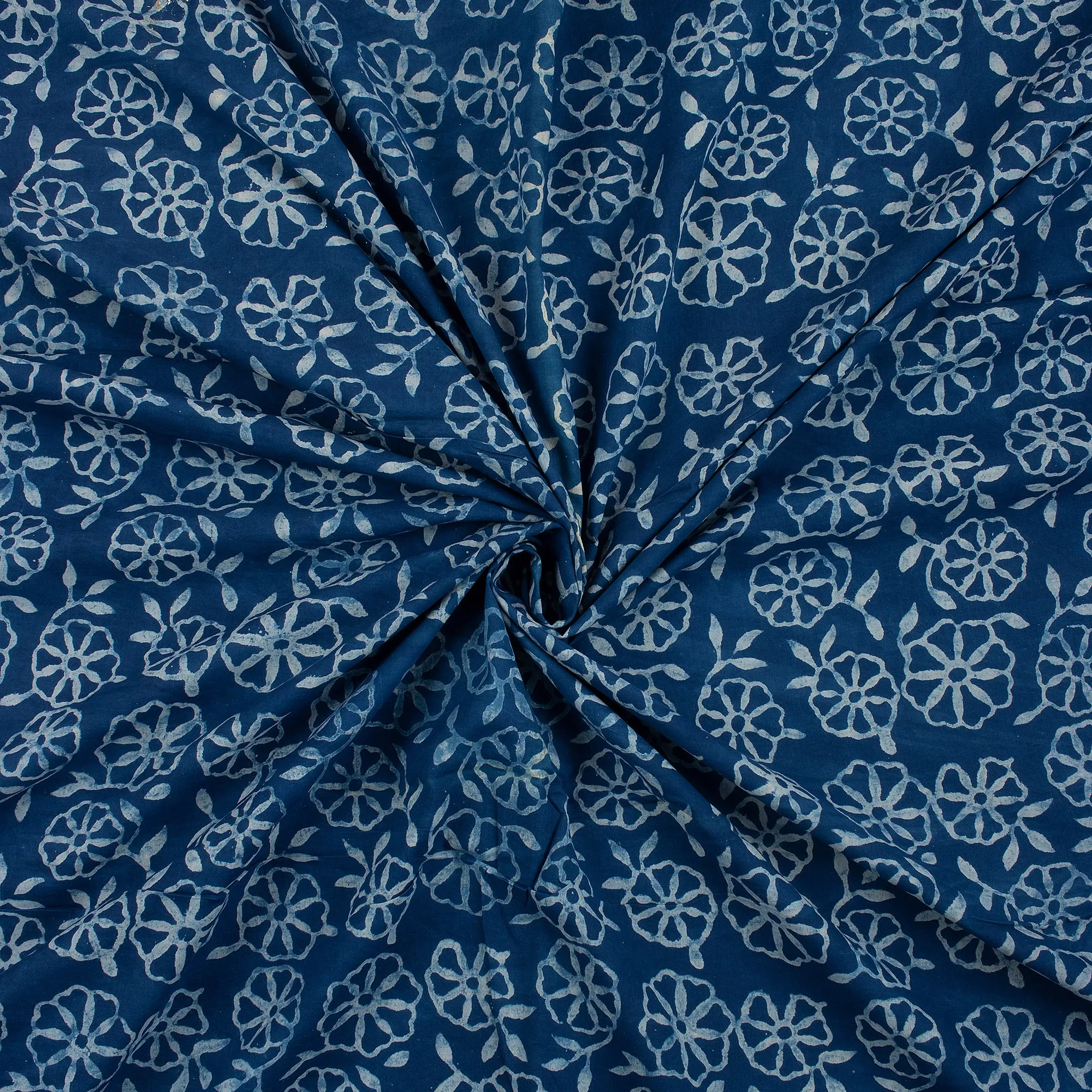 Top Hand Block Indigo Cotton Fabric