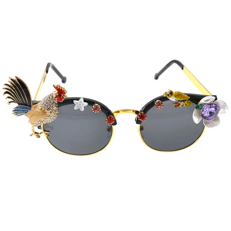 Trendy Cat Eye Chicken Design Sunglasses